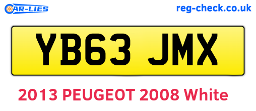 YB63JMX are the vehicle registration plates.