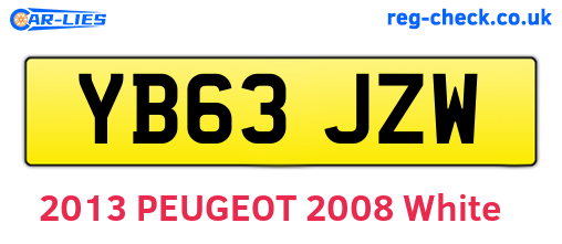 YB63JZW are the vehicle registration plates.