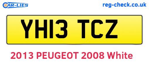 YH13TCZ are the vehicle registration plates.