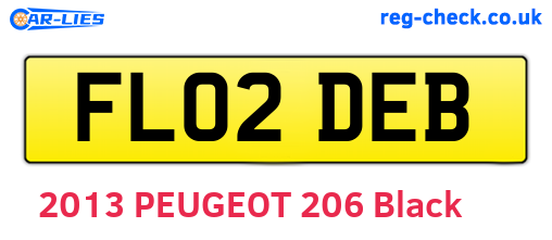 FL02DEB are the vehicle registration plates.