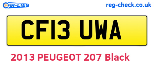 CF13UWA are the vehicle registration plates.