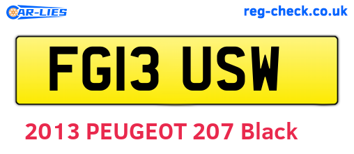 FG13USW are the vehicle registration plates.