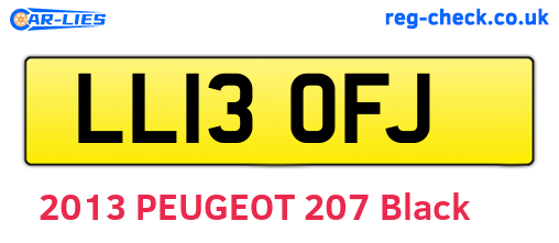 LL13OFJ are the vehicle registration plates.