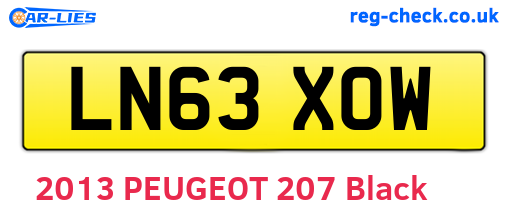 LN63XOW are the vehicle registration plates.