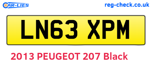 LN63XPM are the vehicle registration plates.