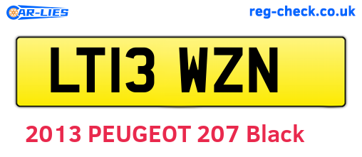 LT13WZN are the vehicle registration plates.
