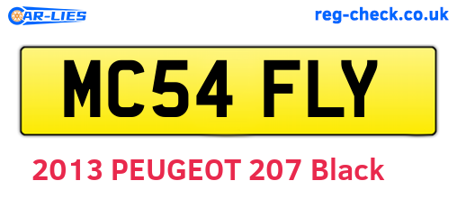 MC54FLY are the vehicle registration plates.