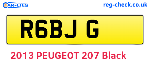 R6BJG are the vehicle registration plates.
