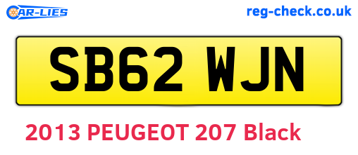 SB62WJN are the vehicle registration plates.