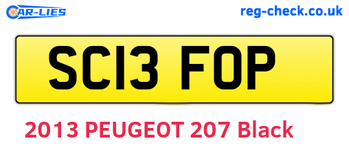 SC13FOP are the vehicle registration plates.