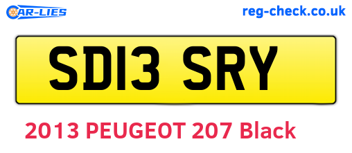 SD13SRY are the vehicle registration plates.