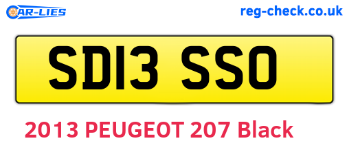 SD13SSO are the vehicle registration plates.