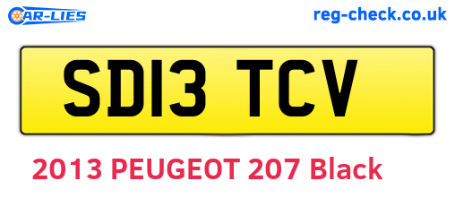 SD13TCV are the vehicle registration plates.