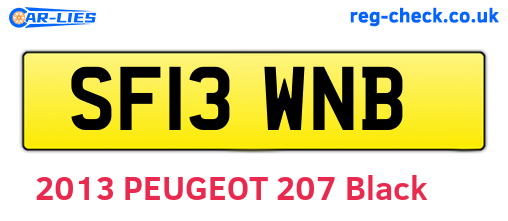 SF13WNB are the vehicle registration plates.