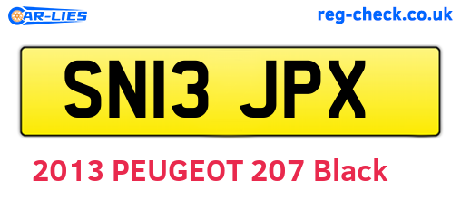 SN13JPX are the vehicle registration plates.