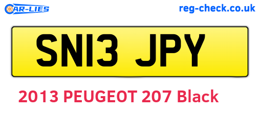 SN13JPY are the vehicle registration plates.