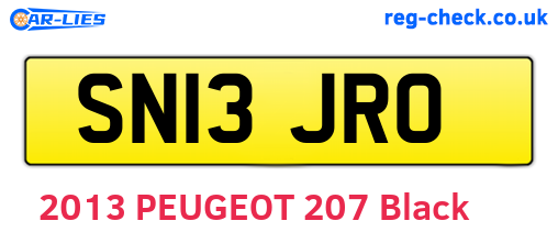 SN13JRO are the vehicle registration plates.