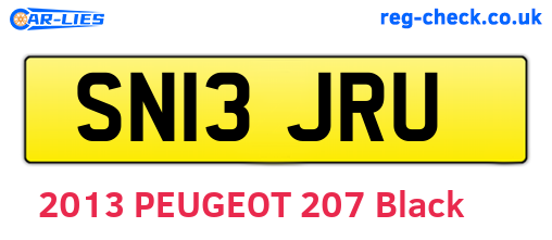 SN13JRU are the vehicle registration plates.
