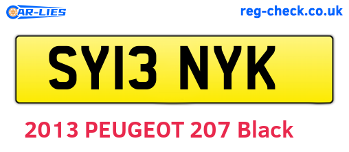 SY13NYK are the vehicle registration plates.