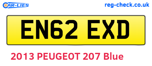 EN62EXD are the vehicle registration plates.