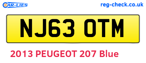 NJ63OTM are the vehicle registration plates.