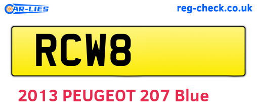 RCW8 are the vehicle registration plates.