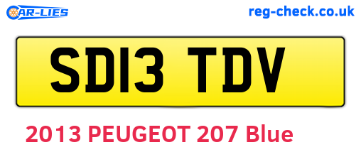 SD13TDV are the vehicle registration plates.