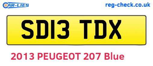 SD13TDX are the vehicle registration plates.