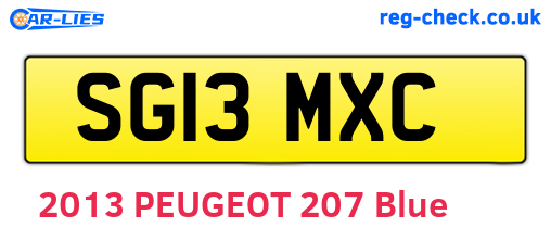 SG13MXC are the vehicle registration plates.