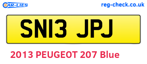 SN13JPJ are the vehicle registration plates.