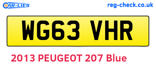 WG63VHR are the vehicle registration plates.
