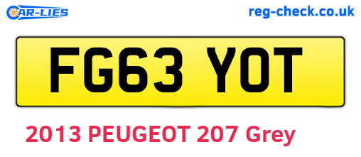 FG63YOT are the vehicle registration plates.