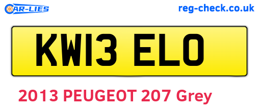 KW13ELO are the vehicle registration plates.