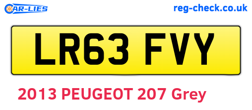 LR63FVY are the vehicle registration plates.