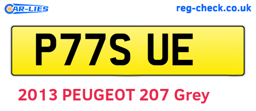P77SUE are the vehicle registration plates.