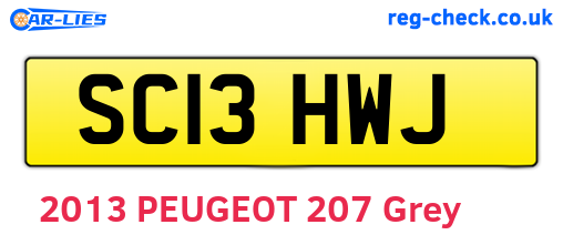 SC13HWJ are the vehicle registration plates.