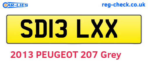 SD13LXX are the vehicle registration plates.