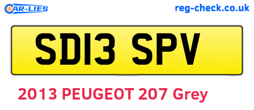 SD13SPV are the vehicle registration plates.
