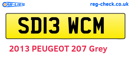 SD13WCM are the vehicle registration plates.