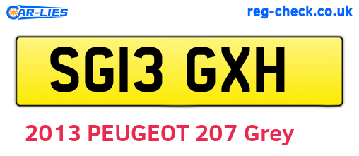 SG13GXH are the vehicle registration plates.
