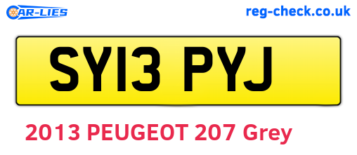SY13PYJ are the vehicle registration plates.