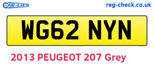 WG62NYN are the vehicle registration plates.