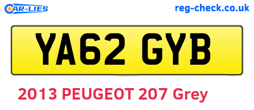 YA62GYB are the vehicle registration plates.