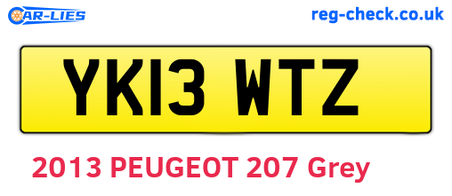 YK13WTZ are the vehicle registration plates.