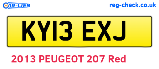 KY13EXJ are the vehicle registration plates.