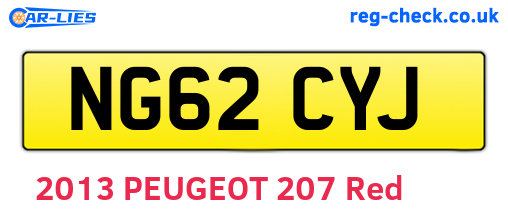 NG62CYJ are the vehicle registration plates.