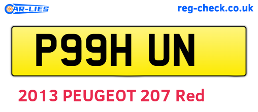 P99HUN are the vehicle registration plates.