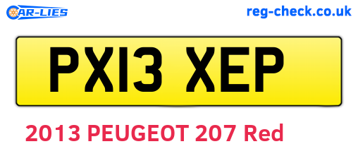 PX13XEP are the vehicle registration plates.