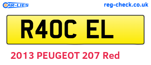 R40CEL are the vehicle registration plates.