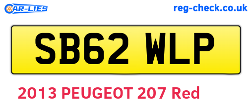 SB62WLP are the vehicle registration plates.